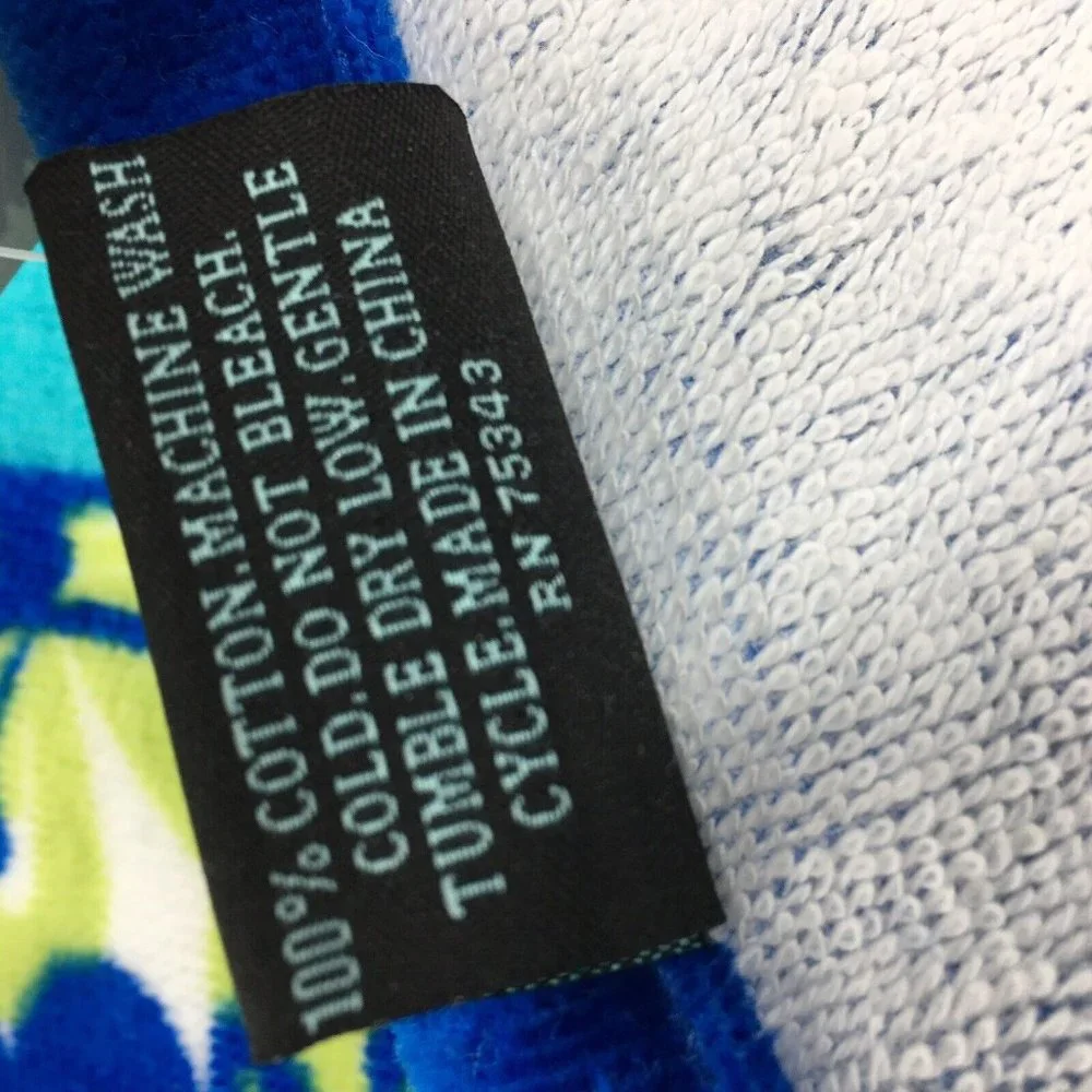 x2 Cynthia Rowley Sea Turtle Beach Towel Set Hawaiian Tropical Floral Turquoise